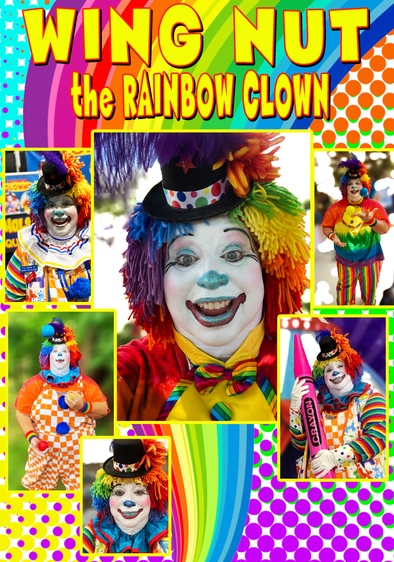 Wing Nut the Rainbow Clown